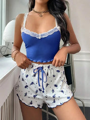 Pink V-Neck Sleepwear Set