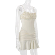 Ruched Satin Tank Set