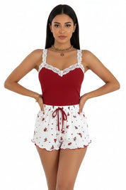 Pink V-Neck Sleepwear Set