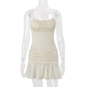 Ruched Satin Tank Set