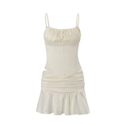 Ruched Satin Tank Set